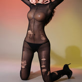 情趣手撕破洞连体衣 – 性感开洞设计,黑色/肤色可选