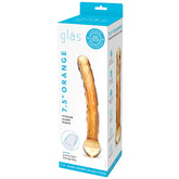 Orange Tickler Glass Dildo
