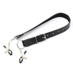 PU Leather Adjustable Metal Clamps Leg Strap – BDSM Fetish Bondage Restraints