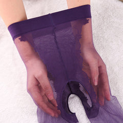 Women High Waist Sexy Open Crotch Pantyhose in Purple -  Sex Toys & Adult Toys | XtoySmart Canada