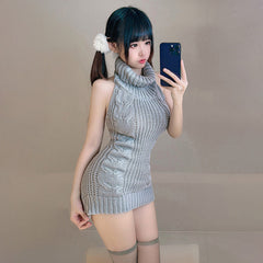 Sexy Backless Turtleneck Pullover Sweater - Sex Toys & Adult Toys | XtoySmart Canada