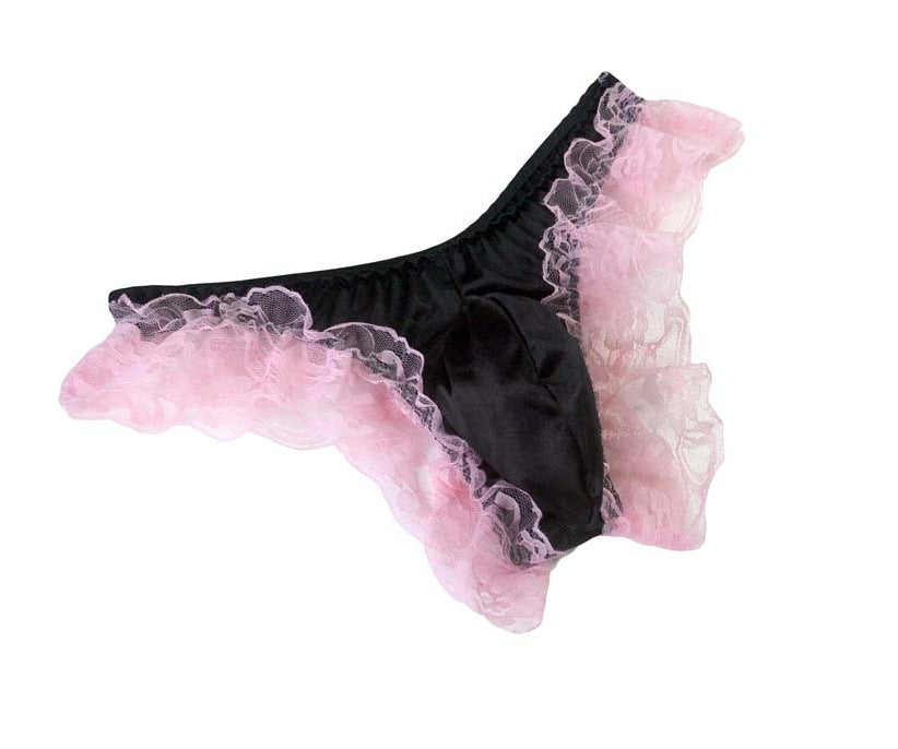 Men's Sexy Lace Briefs Sissy Pouch G-String