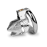 Snake Head Design Male Chastity Device, Breathable Metal Cage with 3 Rings