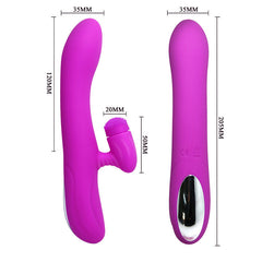 PrettyLove Derrick 2-1 Rechargeable Rabbit Vibrator with Licking & Vibrating Function - Sex Toys & Adult Toys | XtoySmart Canada