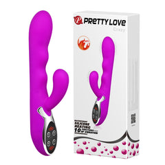【清仓特惠】Prettylove疯狂的兔子高档硅胶加温震动按摩棒