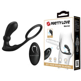 rettyLove Remote Control Vibrating Cock Ring with Butt Plug – 12 Vibration & Thrusting Modes, Silicone, USB Rechargeable