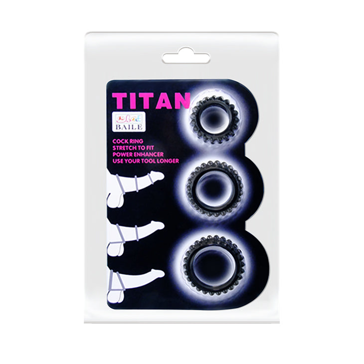 Baile Titan Silicone Cock Rings 3 Set - Sex Toys & Adult Toys | XtoySmart Canada