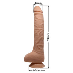 Baile 11" Realistic Dildo Vibrator with Strong Suction Cup │ Multi-Speed, Waterproof TPR