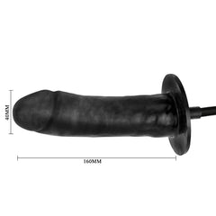 Baile Inflatable Expanding Powerful Vibrating Black Realistic Dildo