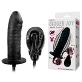 Baile Inflatable Expanding Powerful Vibrating Black Realistic Dildo
