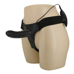 6.3 Inch Black Vibrating Hollow Strap On Dildo for Men