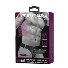 6.3 Inch Black Vibrating Hollow Strap On Dildo for Men