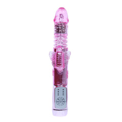 Baile Throbbing Butterfly USB Rechargeable Rabbit Vibrator with Vibration & Rotation