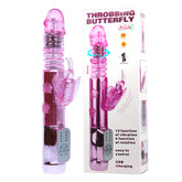 Baile Throbbing Butterfly USB Rechargeable Rabbit Vibrator with Vibration & Rotation