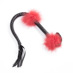 Red Fluffy BDSM Whip - Sensual Bondage Toy for Couples, Adult Spanking Paddle