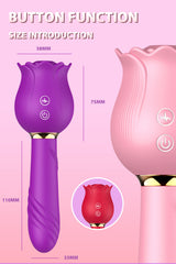 Red Rose Dual-Head Vibrator for Women | 12-Frequency Suction & Tail Vibration