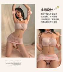 性感空乘粉色紧身衣包臀裙套装