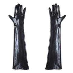 Alluring Seduction Patent Leather Long Gloves | Five-Finger Gloves, Three Colors, Perfect BDSM Accessory