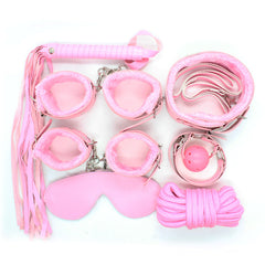 7 Pcs BDSM Leather Bondage Sets Restraint Kits(Four Colors Available)