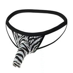 Men's Zebra Enhancing Pouch Brief Elephant Nose G-String