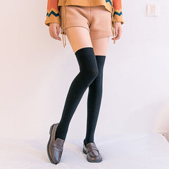 Thigh High Socks for Women (Over The Knee) - Japanese School Style Striped Socks | Non-Slip Warm Design | 7 Colors