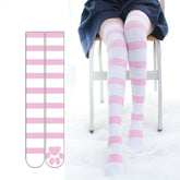 Women's Thigh High Cute Cat Paw Stocking in Pink