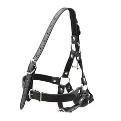 3-Hole Silicone Gag with Nose Hook – Pony Style BDSM Head Harness (Red/Black)