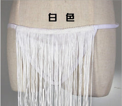 Sexy Men Sheer Mesh Sissy Tassels Skirted Lace Thongs
