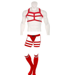 Men’s Sheer Thong & Tight Corset Set – Sexy Lingerie for Men, Available in Black, White, and Red