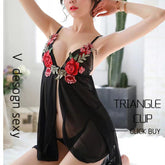 Happy Sex Rose Lingerie V Neck Sexy Strap Chemise One Size - Sex Toys & Adult Toys | XtoySmart Canada