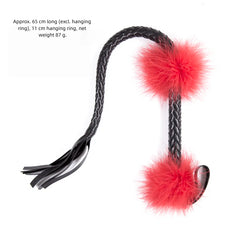 Red Fluffy BDSM Whip - Sensual Bondage Toy for Couples, Adult Spanking Paddle