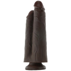 King Cock 9 Inch Two Cocks One Hole Dildo in Chocolate