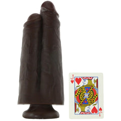 King Cock 9 Inch Two Cocks One Hole Dildo in Chocolate
