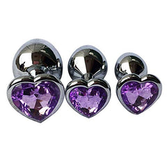 3Pcs Set Heart Shaped Metal Butt Plugs(Five Colors Available)
