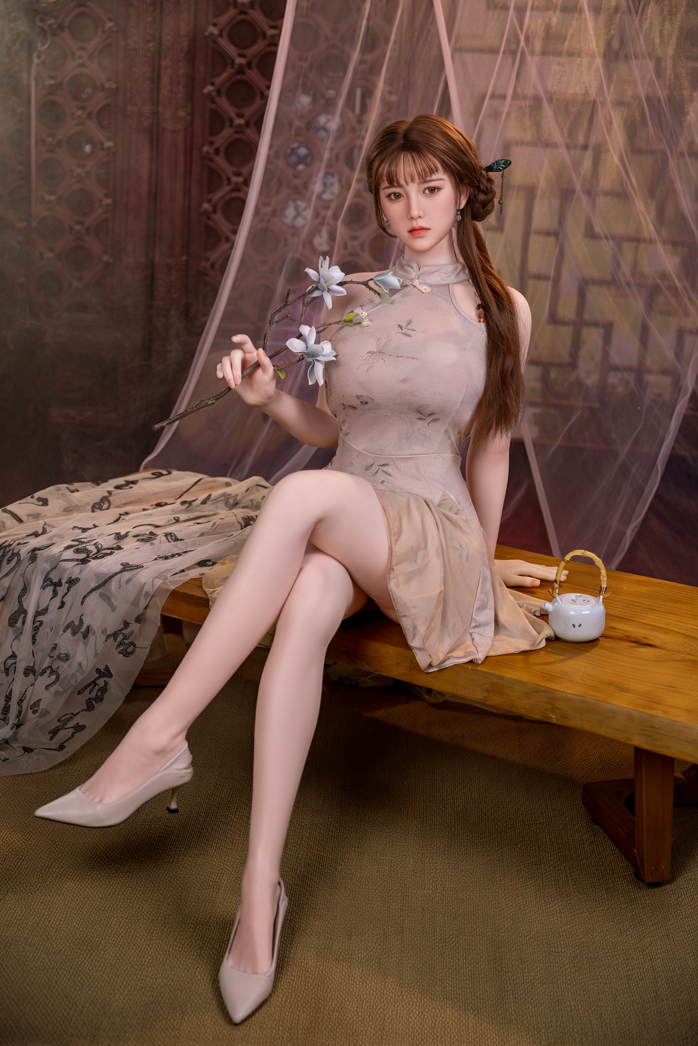 169cm Asian Fantasy Love Doll – Soft Jiggly Breasts, Realistic Vagina, Lifelike Silicone Head & Suction Vibration