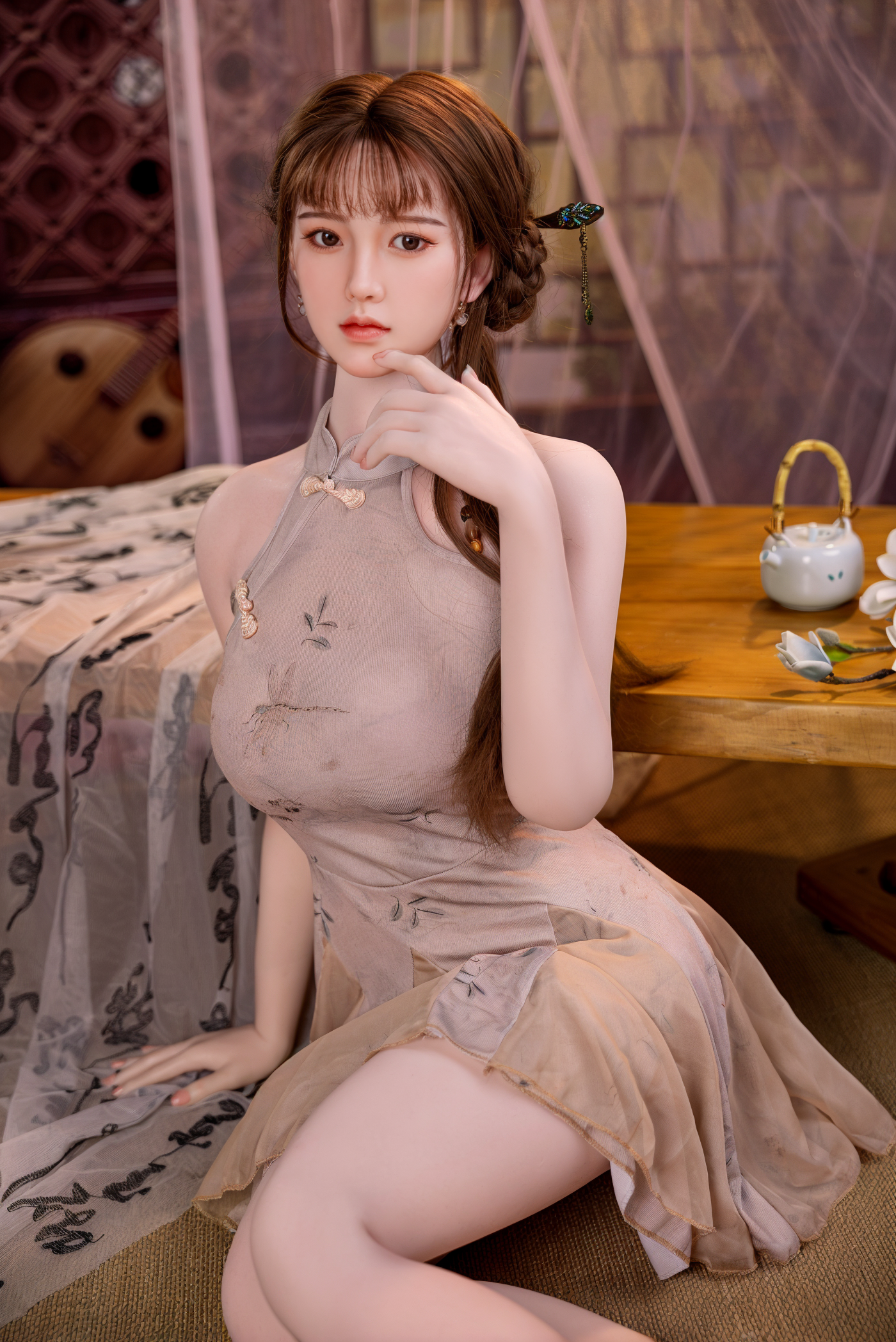 169cm Asian Fantasy Love Doll – Soft Jiggly Breasts, Realistic Vagina, Lifelike Silicone Head & Suction Vibration