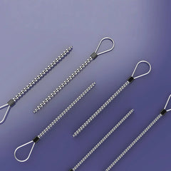 Stainless Steel Beaded Urethral Sound with Pull Ring – Adult Intimate Toy, 145mm Insertable Length