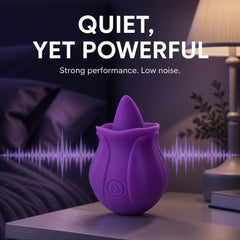“Touch of Happiness”10-Mode Rose Tongue Licking Vibrator – Rechargeable Waterproof Silicone Pleasure Toy for Women | Pink & Purple