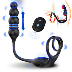 Hgod Luxury Locking Ring Prostate Massager | Remote Control Vibrating Male Massager with 3-in-1 Design