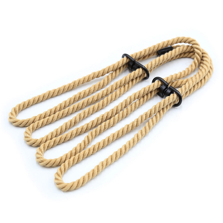 Adjustable Bondage Rope Hand & Foot Cuffs – Soft Nylon Restraints for Couples – Black / Khaki