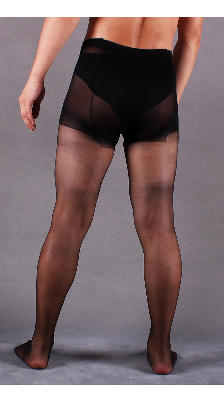 Men's Sexy Ultra-thin Glossy Pantyhose with Sheath(Two Colors Available)