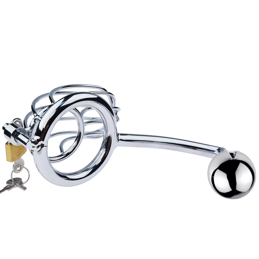 Chastity cage for Men with Stainless Steel Anal Plug(45mm,50mm to choose)