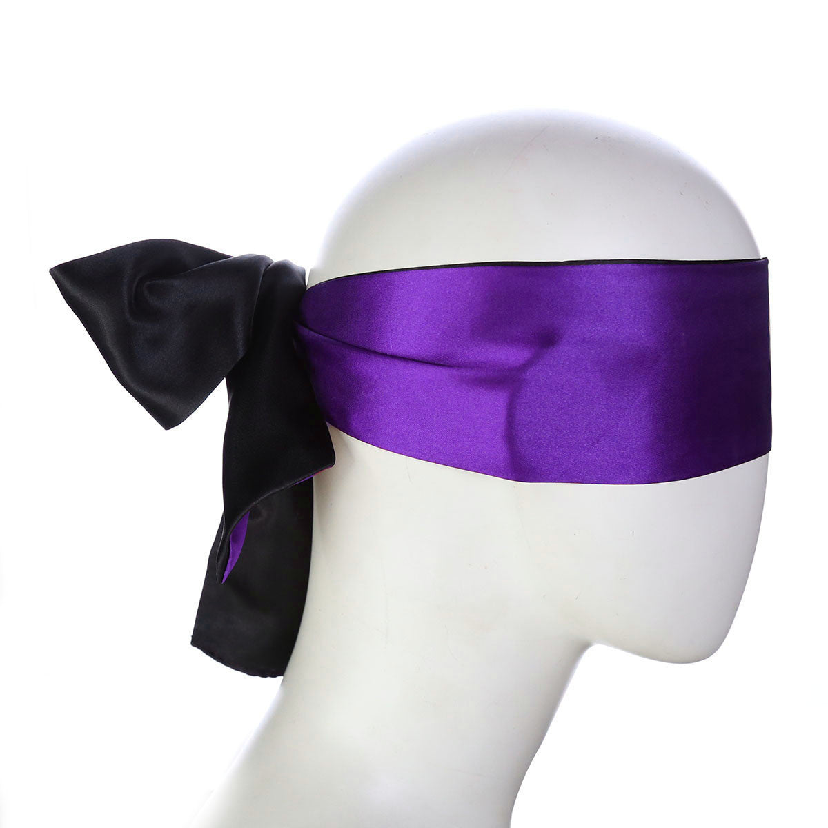 Dark Purple & Black Satin Eye Blindfold