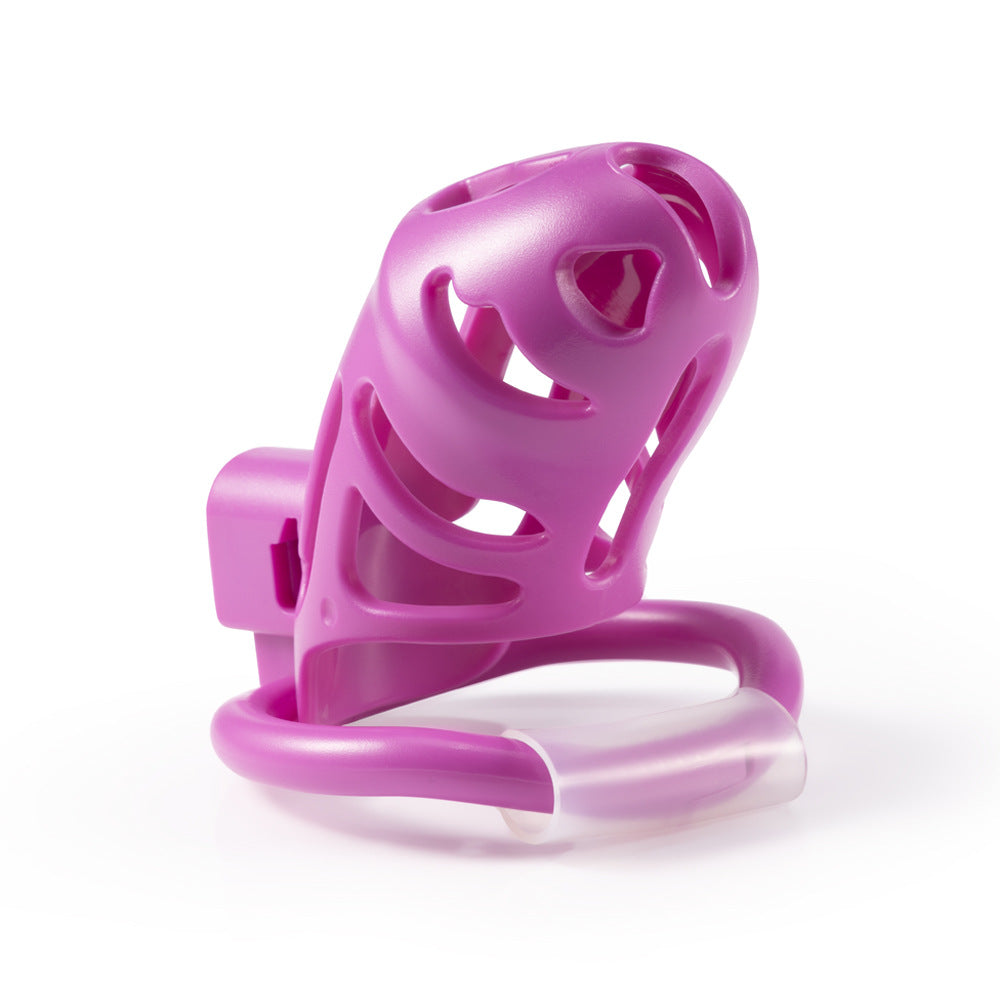 Chastity Cage for Men with 3 Rings - Resin Breathable Birdcage Design, Black, Pink, Purple