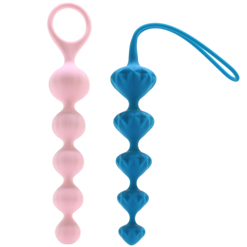 Satisfyer Soft Silicone Love Beads in Pink & Teal