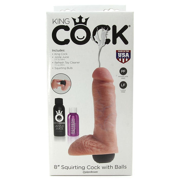 King Cock 8" Squirting Cock with Balls in Flesh -  Sex Toys & Adult Toys | XtoySmart Canada