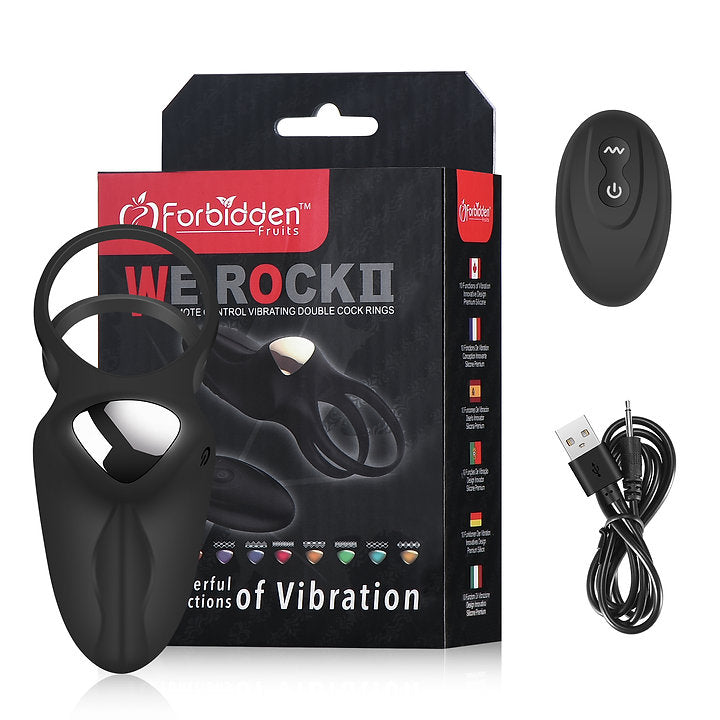 Forbidden Fruits We Rock II Vibrating Cock Ring Double-Band Wireless Controlled -  Sex Toys & Adult Toys | XtoySmart Canada