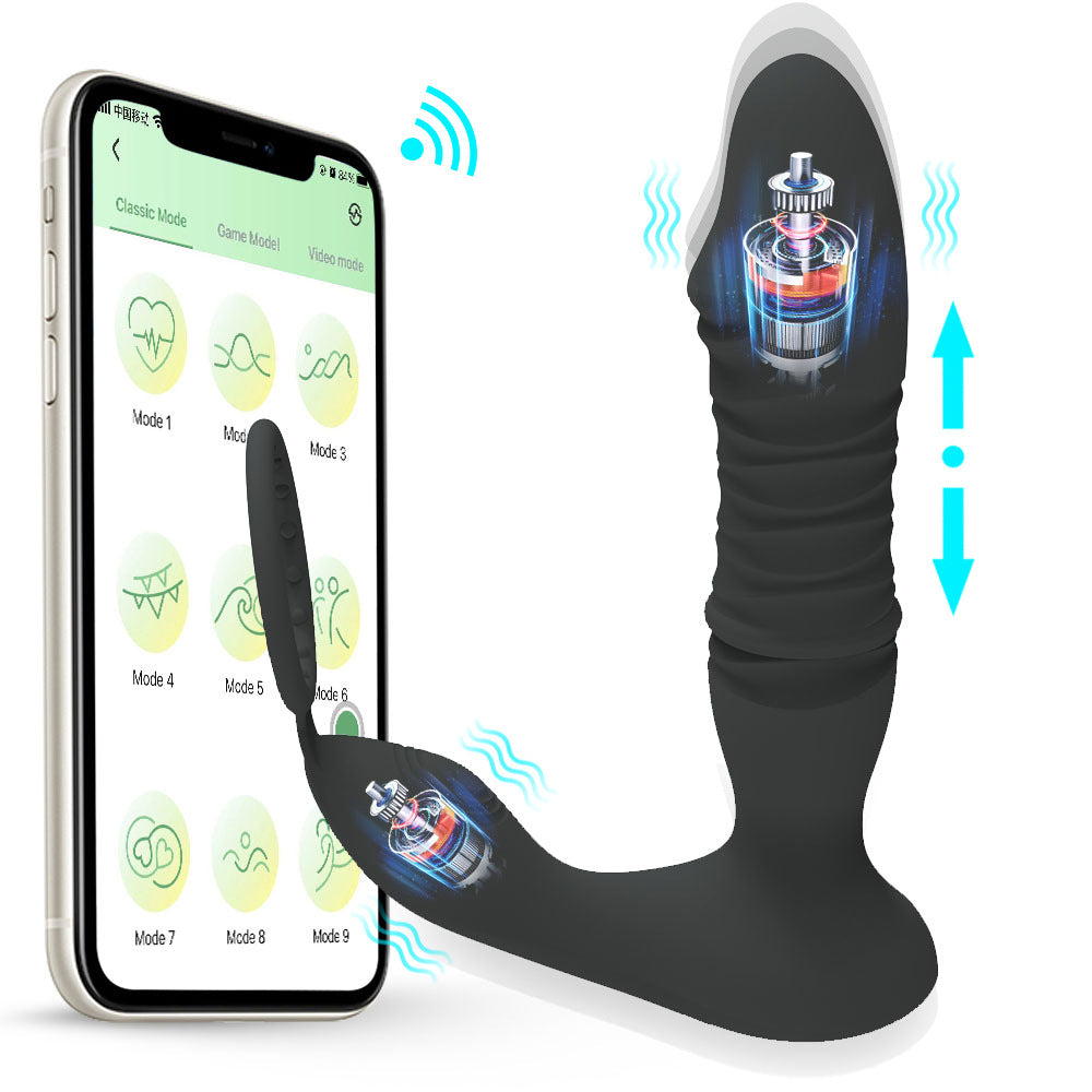 10 Thrusting & Vibrating Modes App Control Prostate Massager with Cock Ring