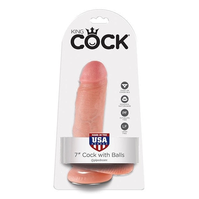 King Cock 7" Cock with Balls in Flesh -  Sex Toys & Adult Toys | XtoySmart Canada