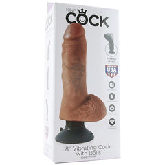 King Cock 8" Vibrating Ballsy Dildo in Tan -  Sex Toys & Adult Toys | XtoySmart Canada